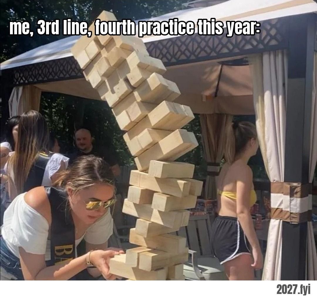 A giant jenga tower bending as someone pulls a block. ra: "third line spirituality is little of this and then it falls apart" / me, 3rd line, fourth practice this year: