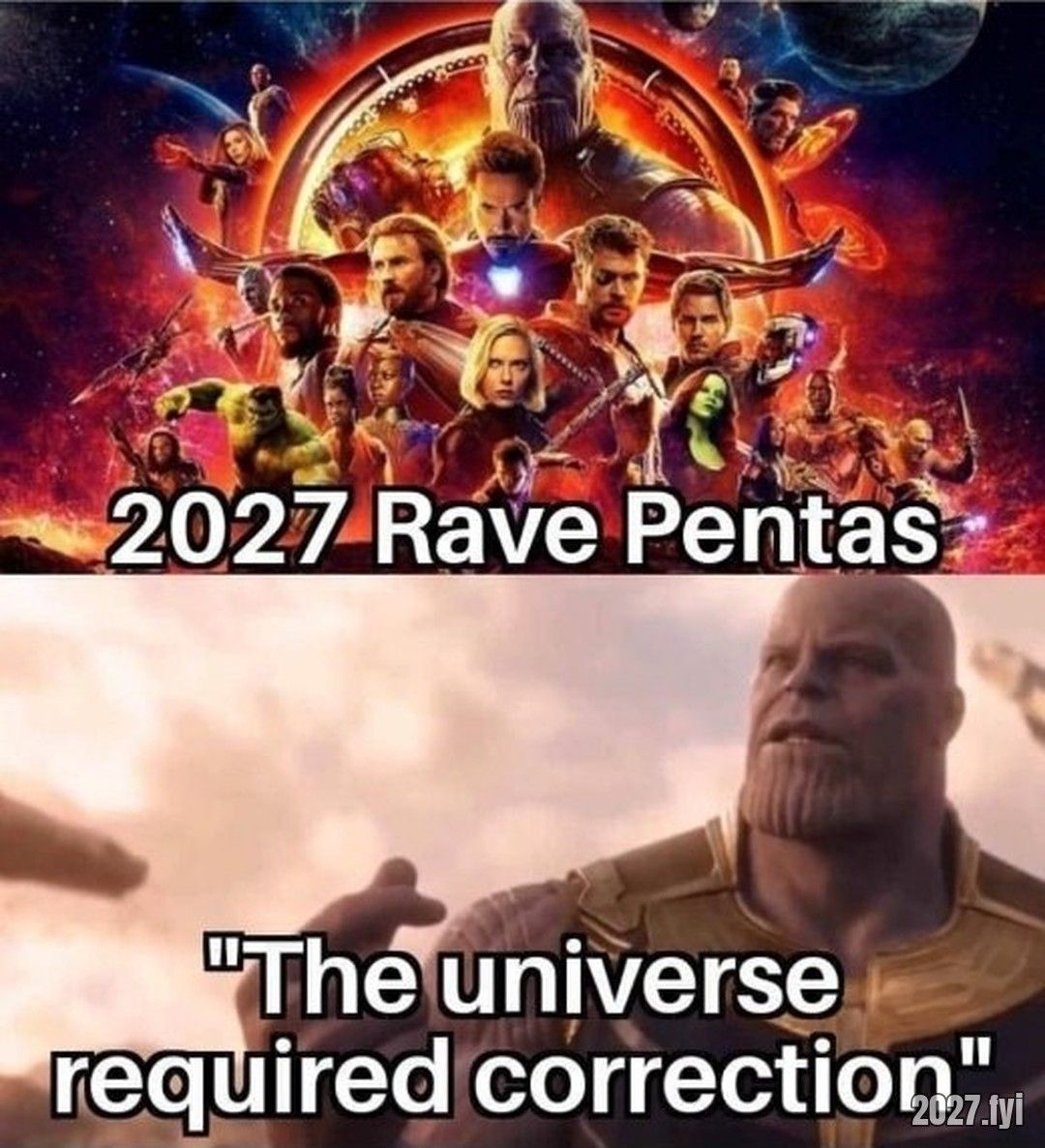 Avengers lineup labelled 2027 Rave Pentas, then Thanos: The universe required correction