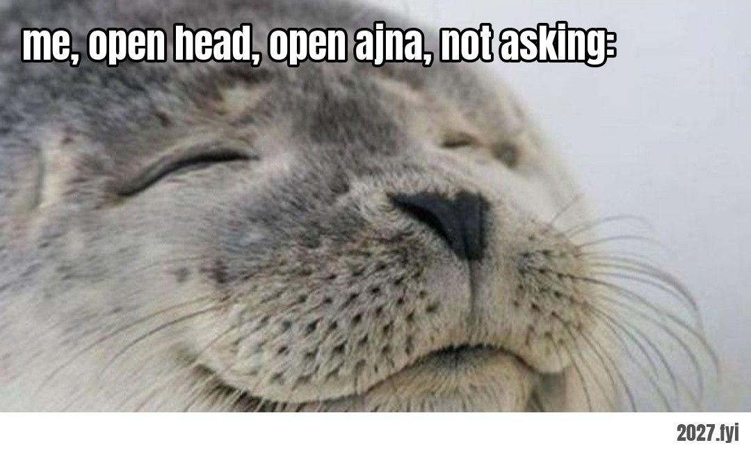 A seal with its eyes closed, smiling blissfully. ra: "it's a good thing I don't know what the hell's going on. I'd be nauseous." / me, open head, open ajna, not asking: