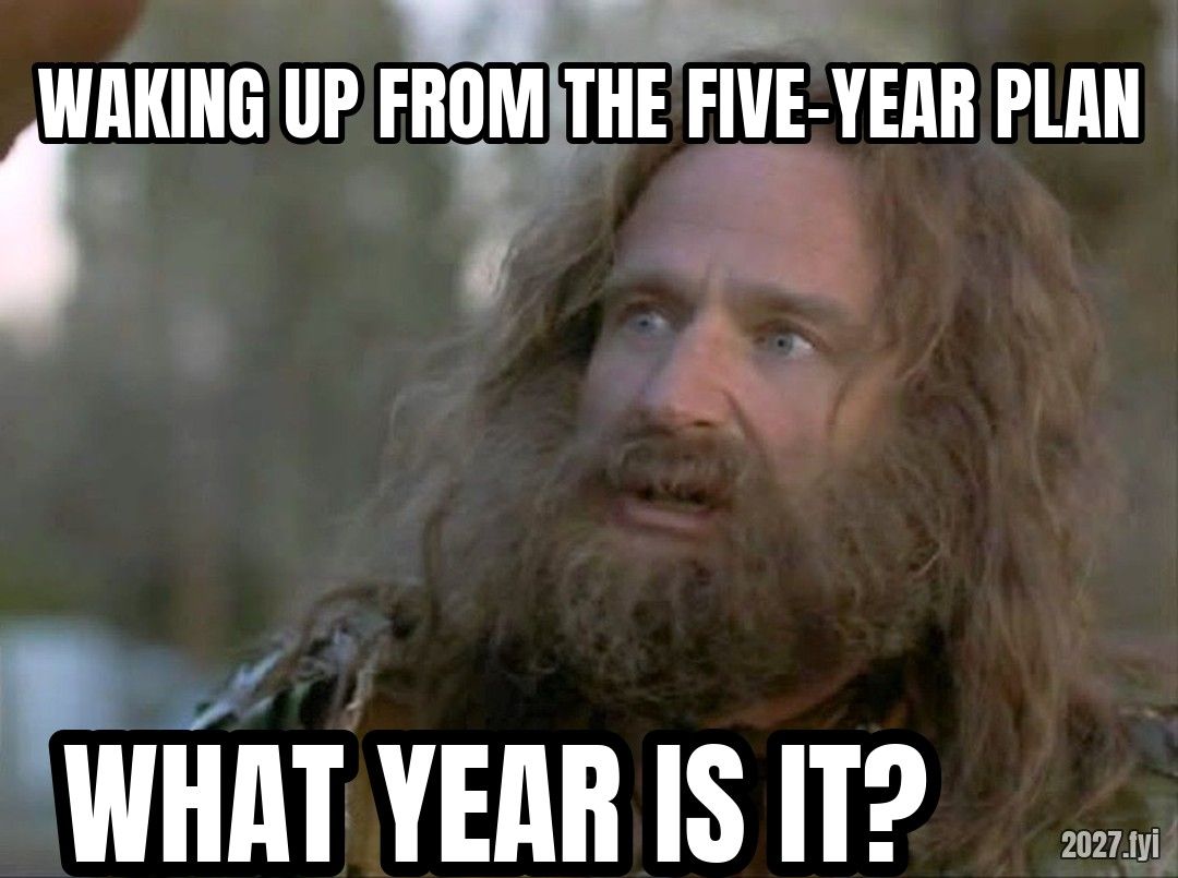 Robin Williams as Alan Parrish. WAKING UP FROM THE FIVE-YEAR PLAN / WHAT YEAR IS IT?